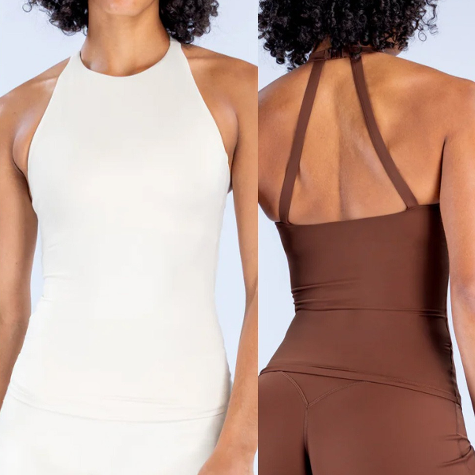 Suspender Tank Top - Dames Halter Tanktop met Ingebouwde Sportbeha