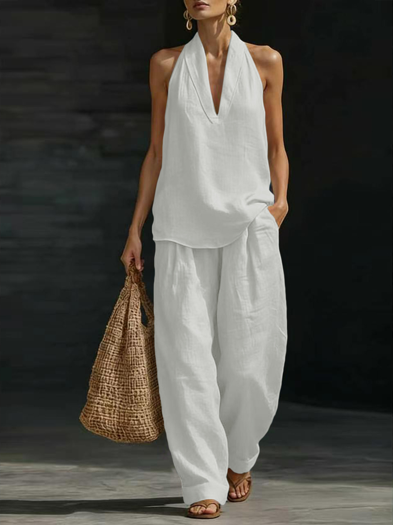 Linen dames outfit, 2-delig, h - Suspender Tank Top recensie en prijs